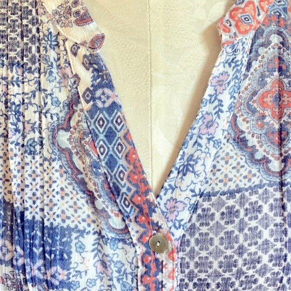Ruby Rd. Women's Patchwork Print Button-Front Blouse Size XL - Picture 6 of 6